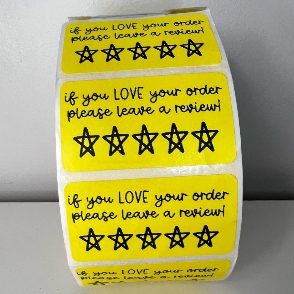 Thank You Stickers leave a review | Packaging Supplies NWT | 2 in nwt - Picture 4 of 8